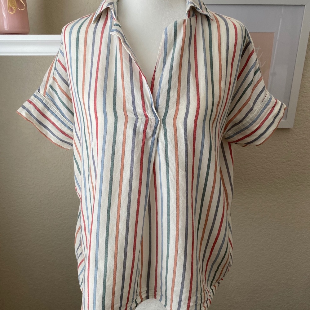 Madewell Rainbow Stripe Popover